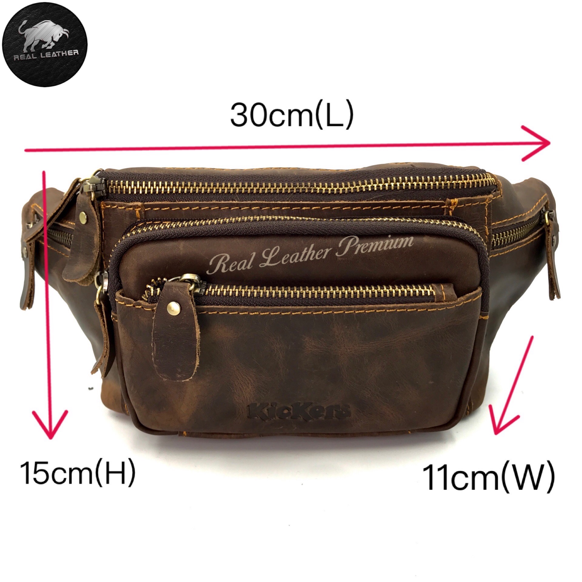 Jeep Rush Rider Genuine Leather Waist Bag Travel Casual Pouch Bag Chest ...