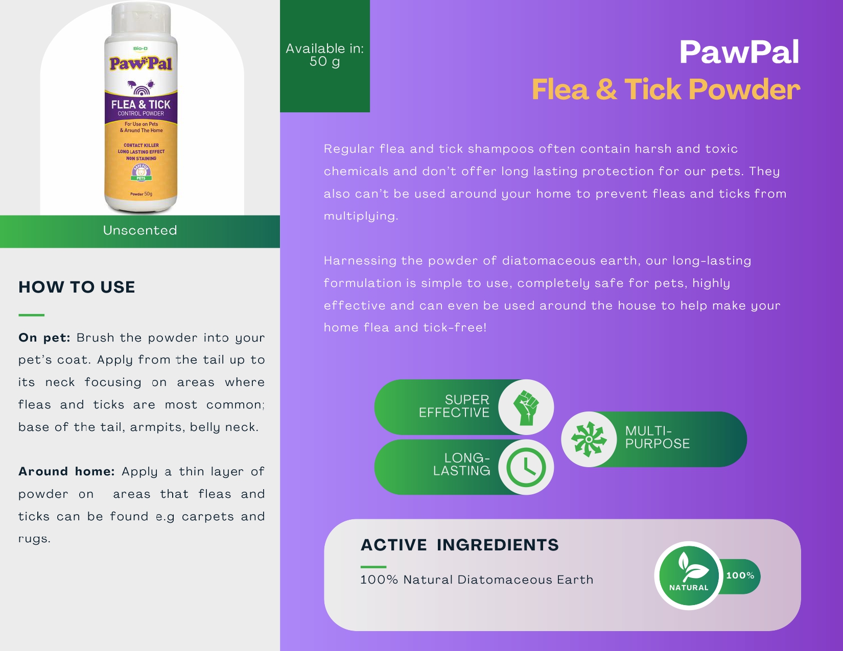 Bio-D PawPal Flea and Tick Control Powder (50g) | Shopee Malaysia