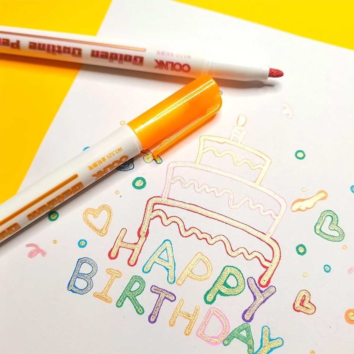 8 Colors Outline Pen Double Line Contour Pen Set Highlighter marker ...