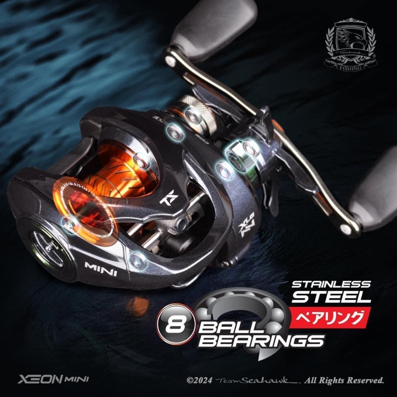 TEAM SEAHAWK XEON MINI 60HSL 133g super light weight BAITCASTING ...
