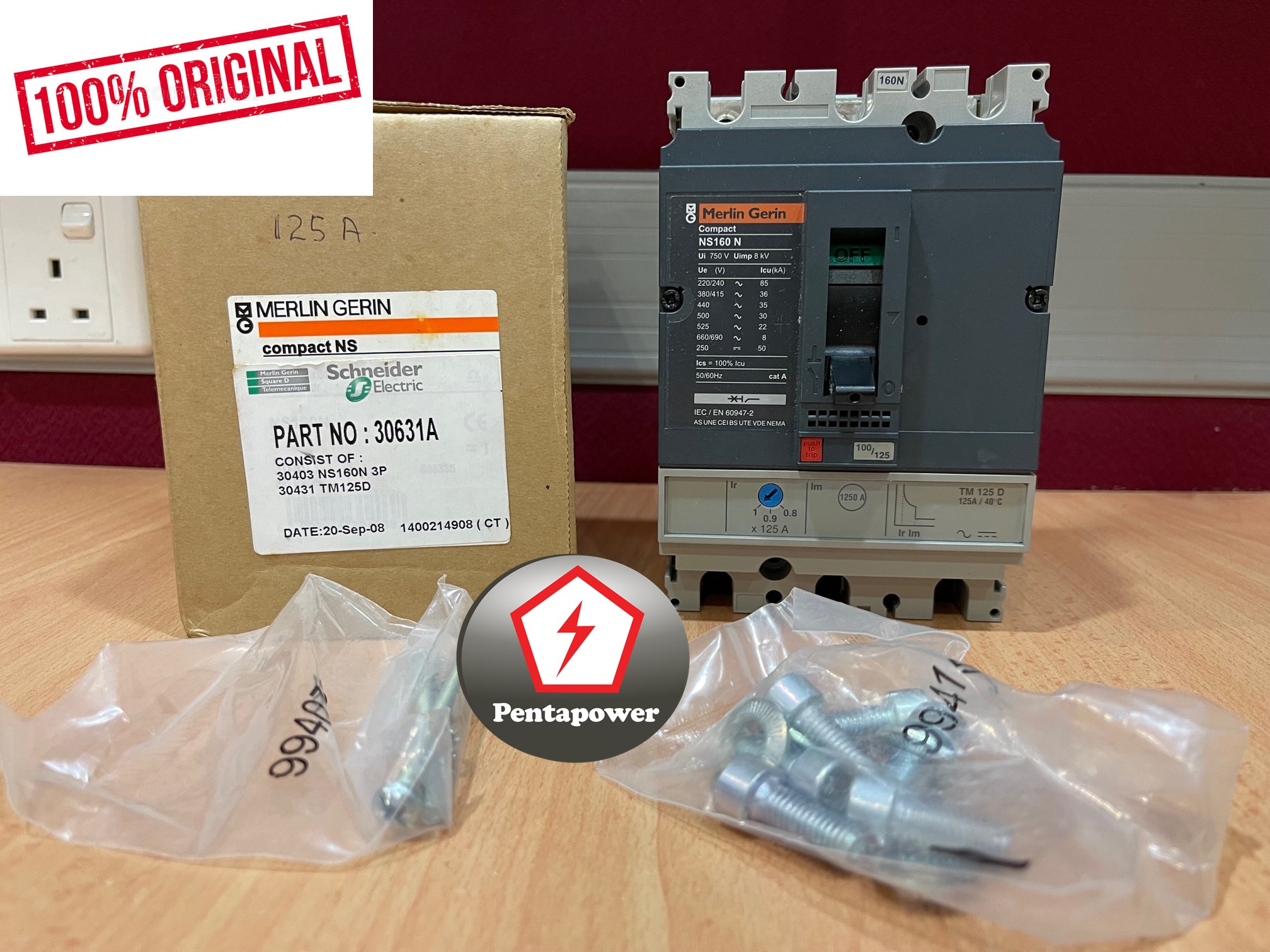 MERLIN GERIN 30631 MCCB circuit breaker Compact NS160N - TMD - 125 A ...