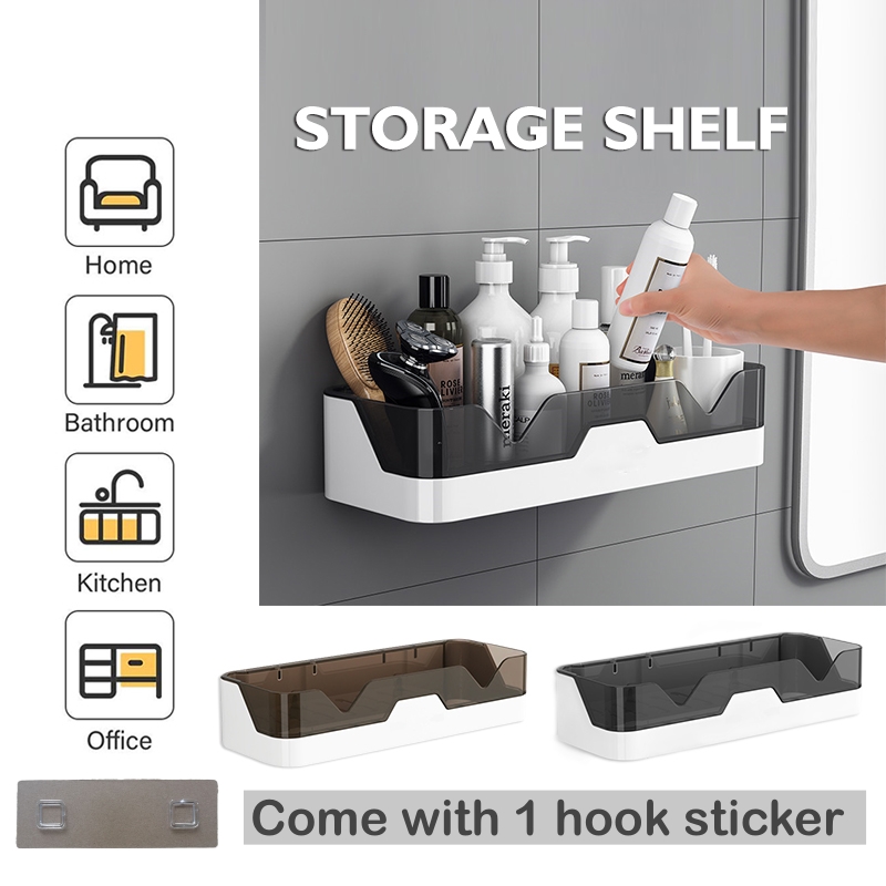 BEULIFE Bathroom Kitchen Wall Shelf Rack Space Saving Storage Organizer ...