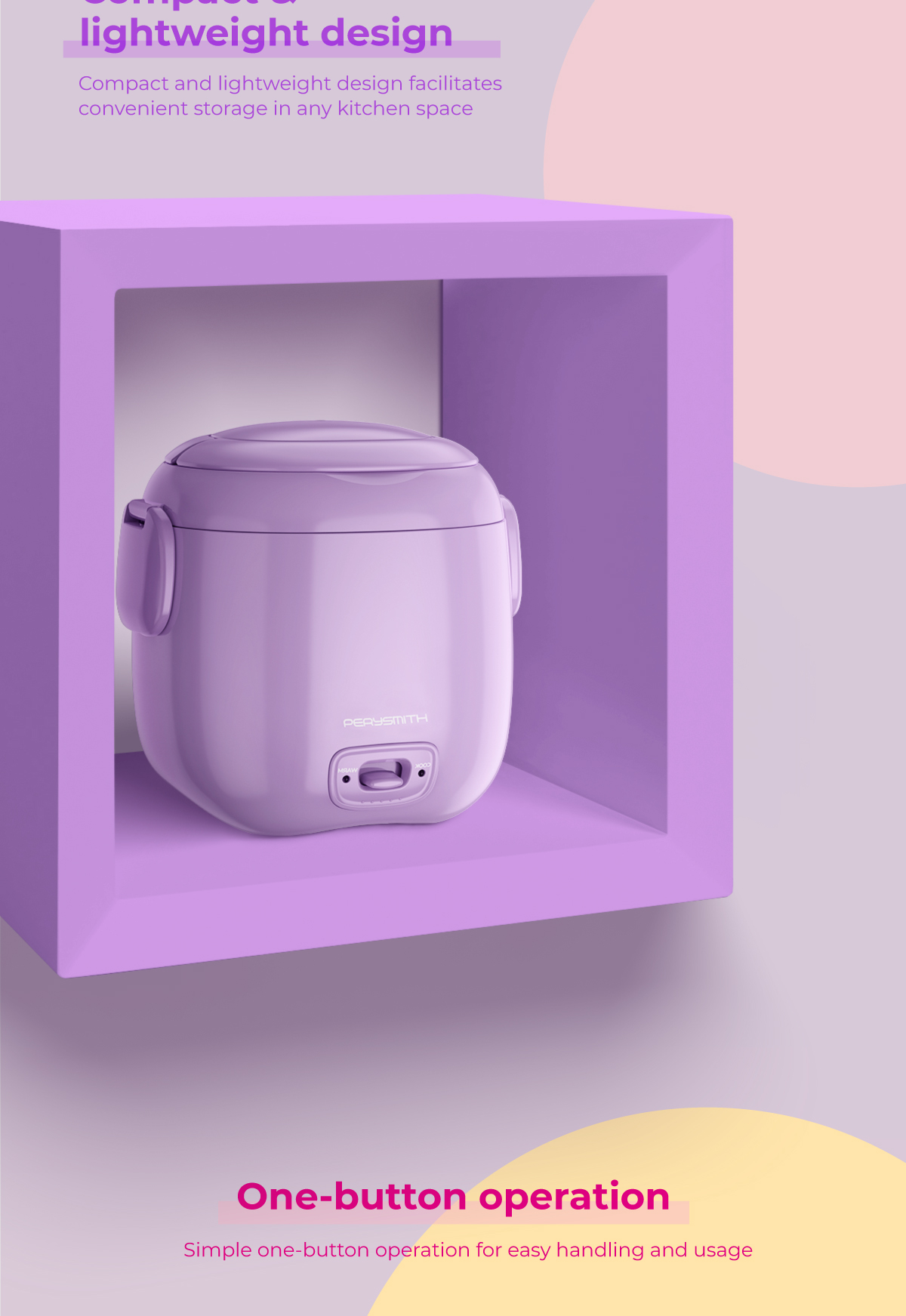 PerySmith Mini Rice Cooker Easycooking Series Q10 | Shopee Malaysia