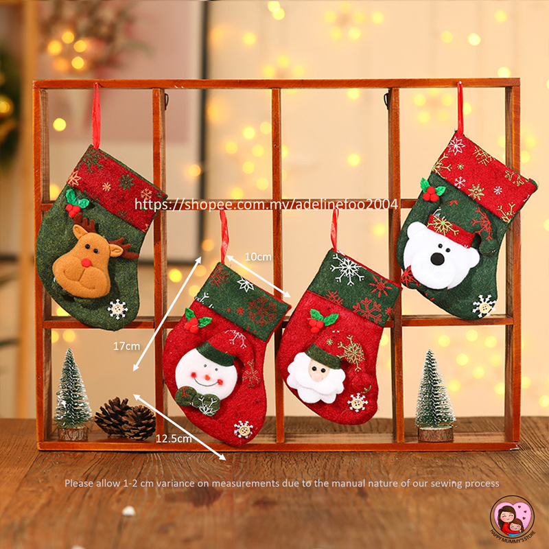 [MALAYSIA STOCK] Christmas Socks Decoration Fireplace Hanging Socks 3D ...