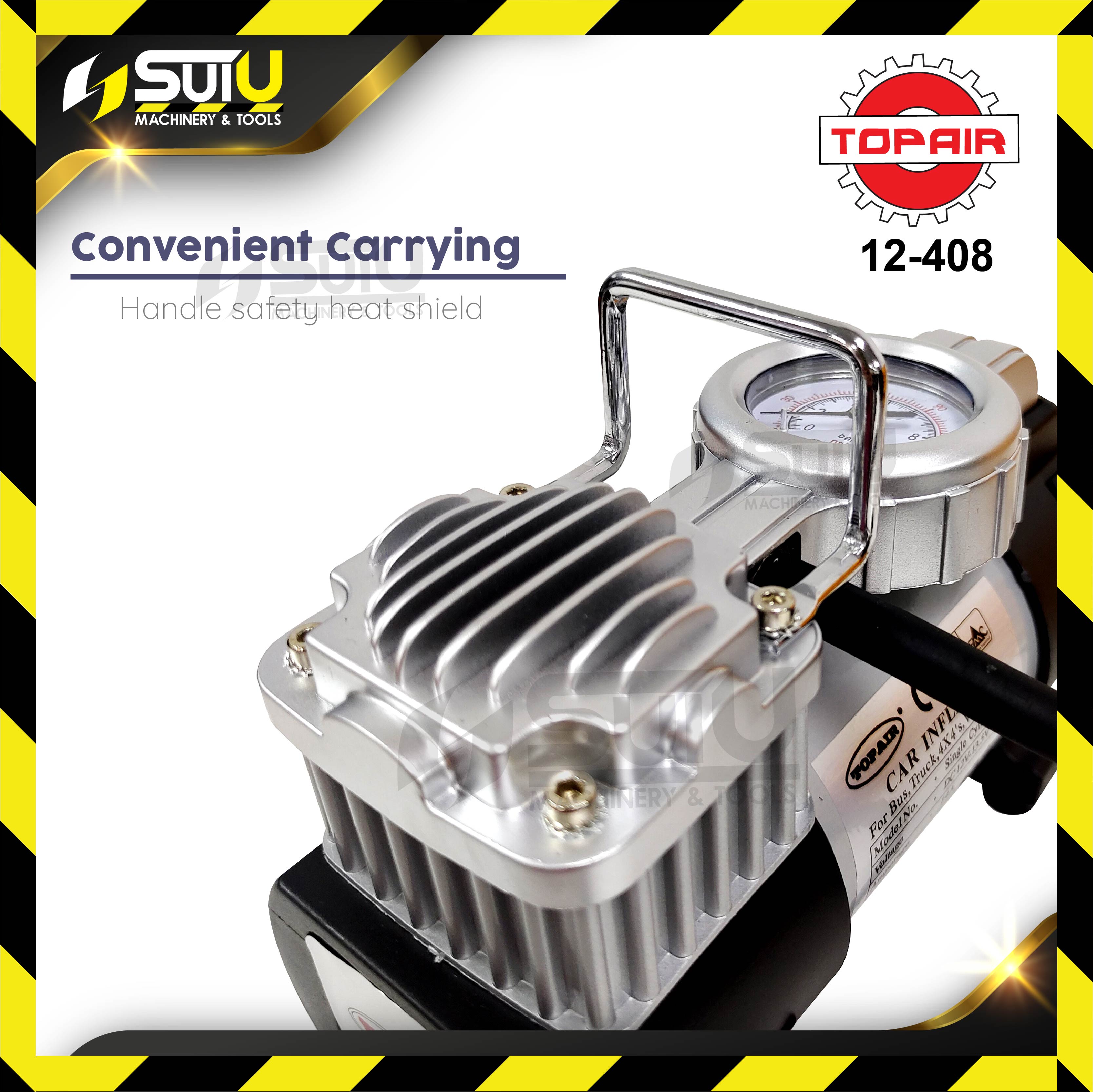 TOPAIR 12-408 / 12408 12V DC Heavy Duty Air Inflator 100PSI | Shopee ...