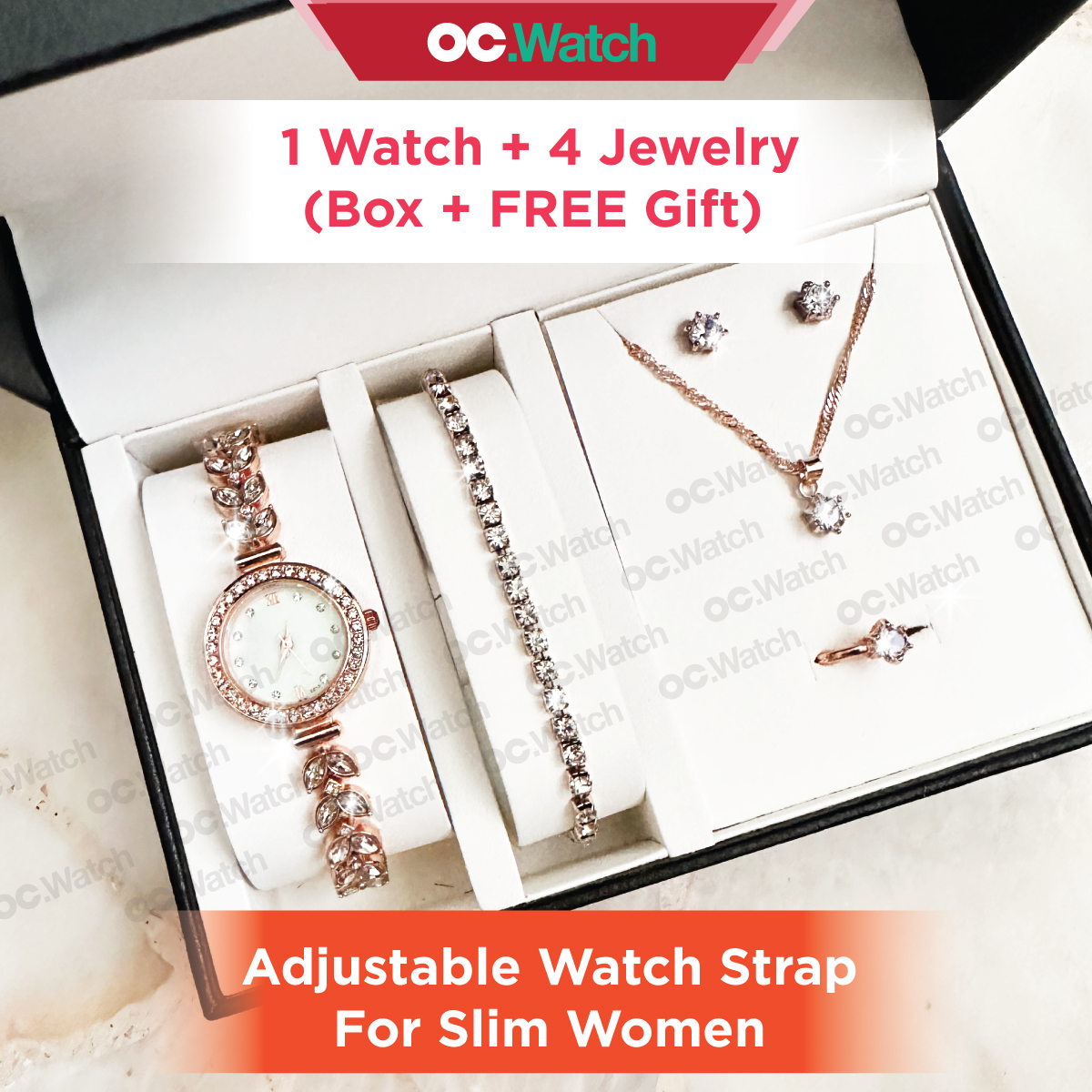 OCwatch Jam Tangan Perempuan Jam Wanita Set Luxury Women Watch Set