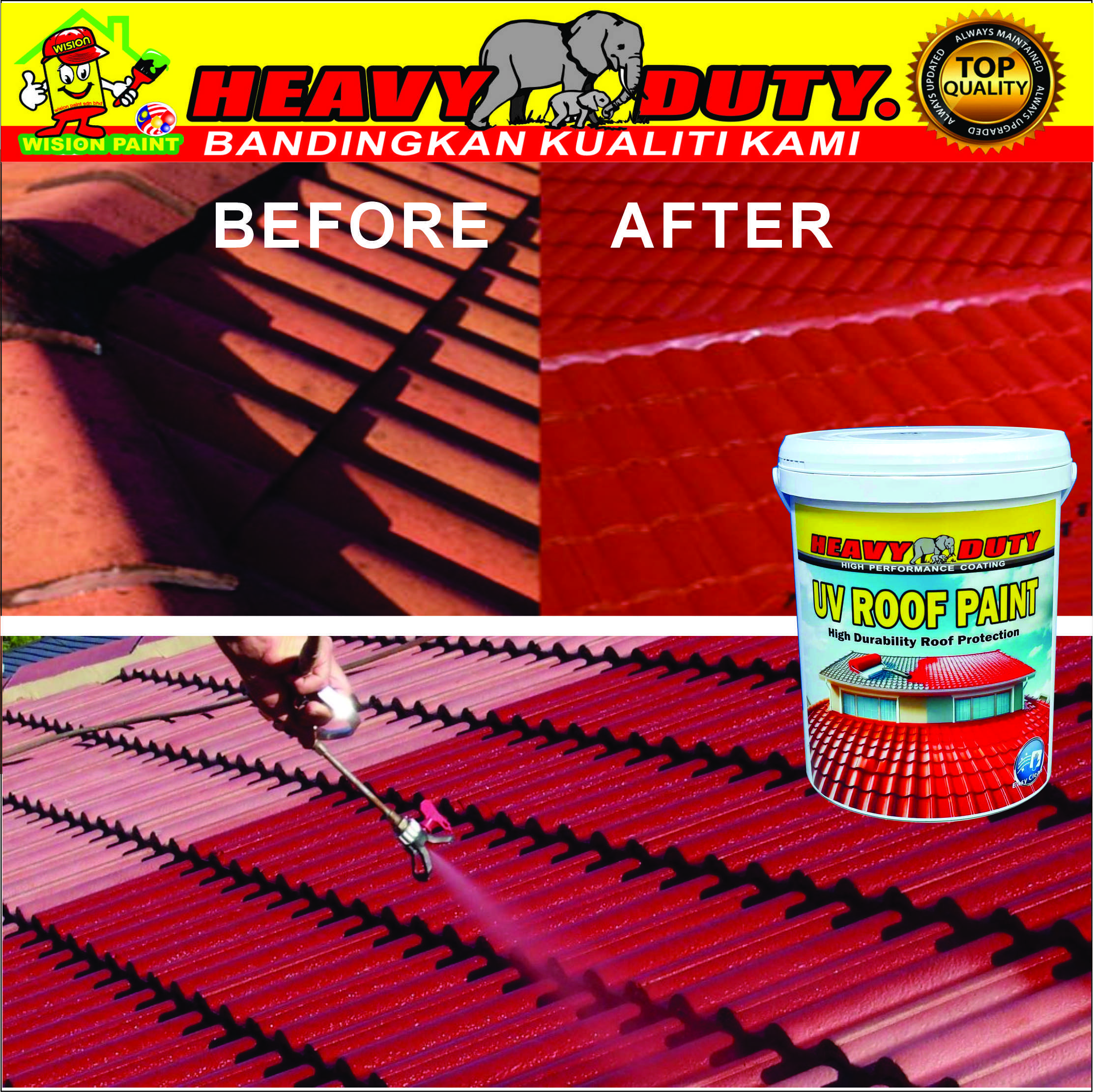 18L ( UV Roof Paint HEAVY DUTY ) 100 Premium Acrylic Emulsion Cat