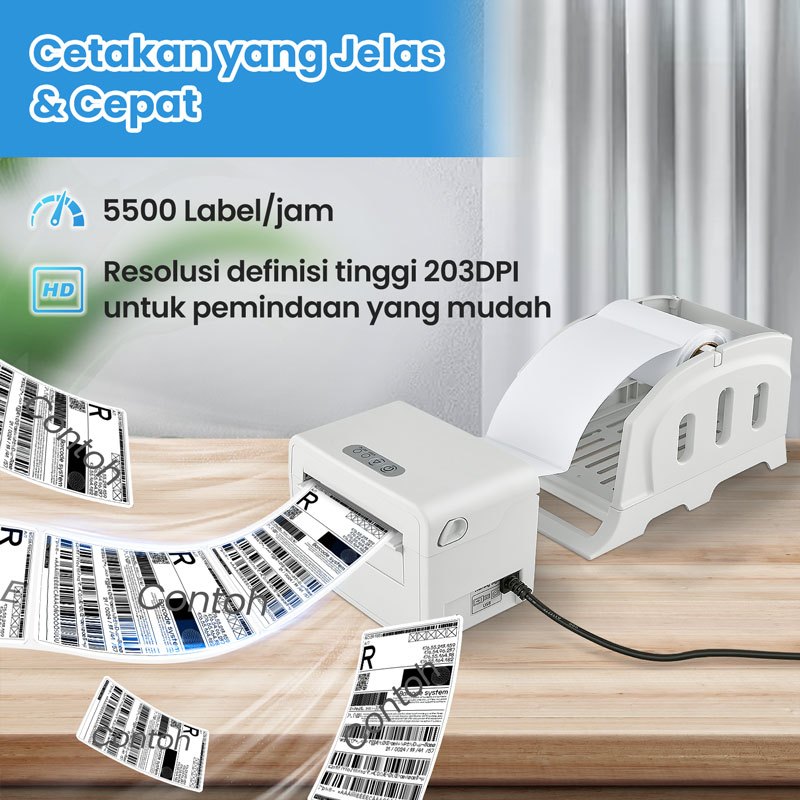 Pony A6 Thermal Printer Bluetooth Waybill Barcode Shipping Bluetooth ...