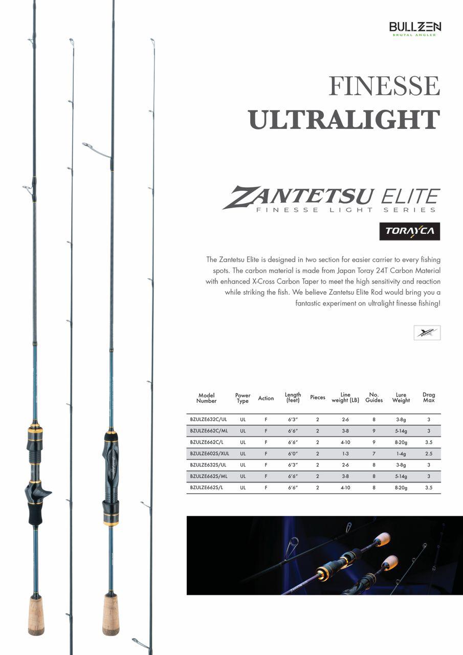 2024 BULLZEN ZANTETSU CX ULTRALIGHT & BORDERLESS FISHING ROD | Shopee ...