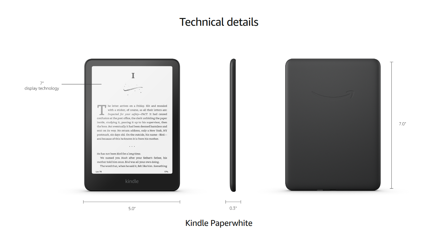 (Free Screen Protector) 2024 Amazon Kindle Paperwhite 12th Generation ...