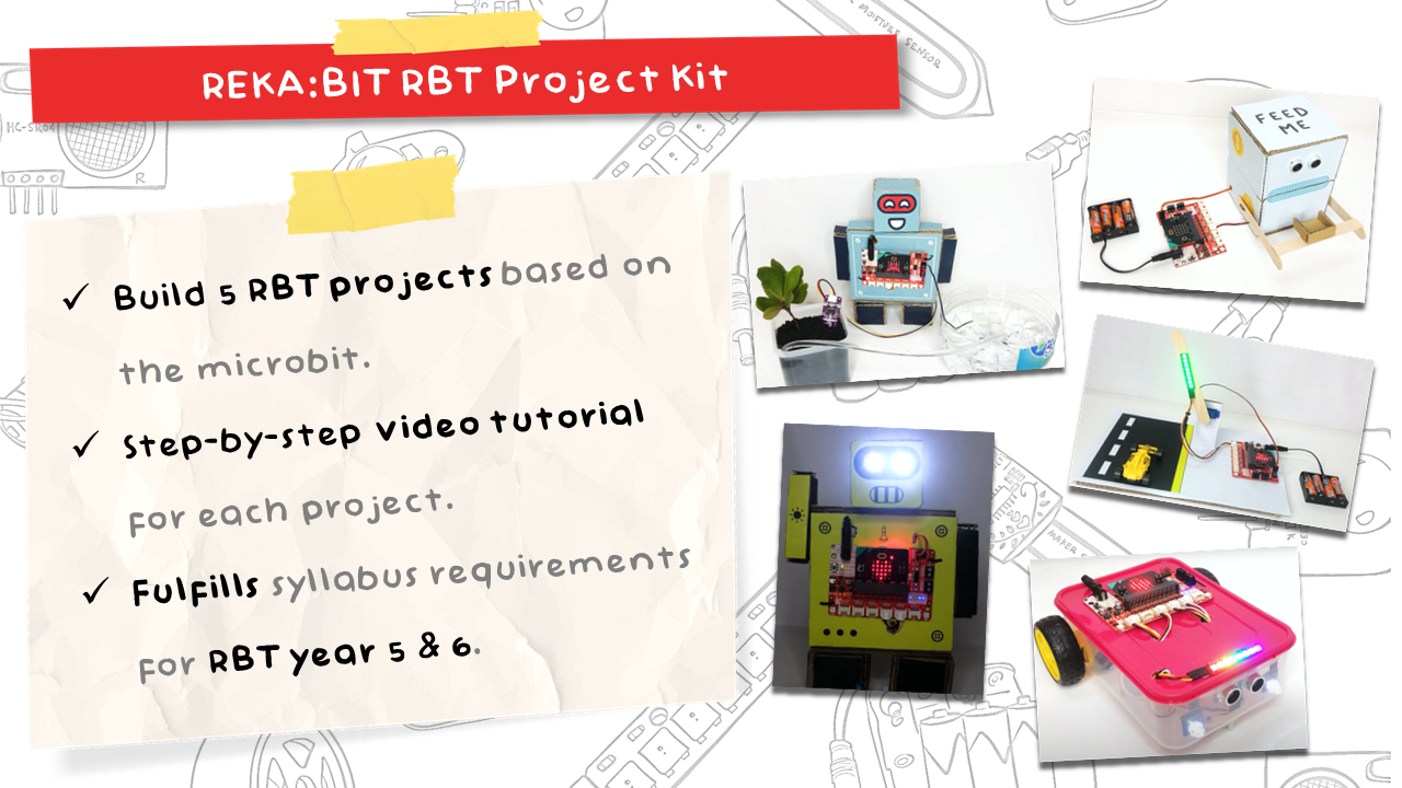 STEM REKA:BIT RBT 5 in 1 Project Kit with Microbit V2 (Reka Bentuk dan ...