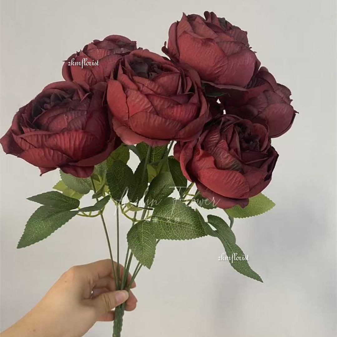 (11HEADS) AUSTIN ARTIFICIAL Flower Bouquet Home Deco Decoration Bunga ...