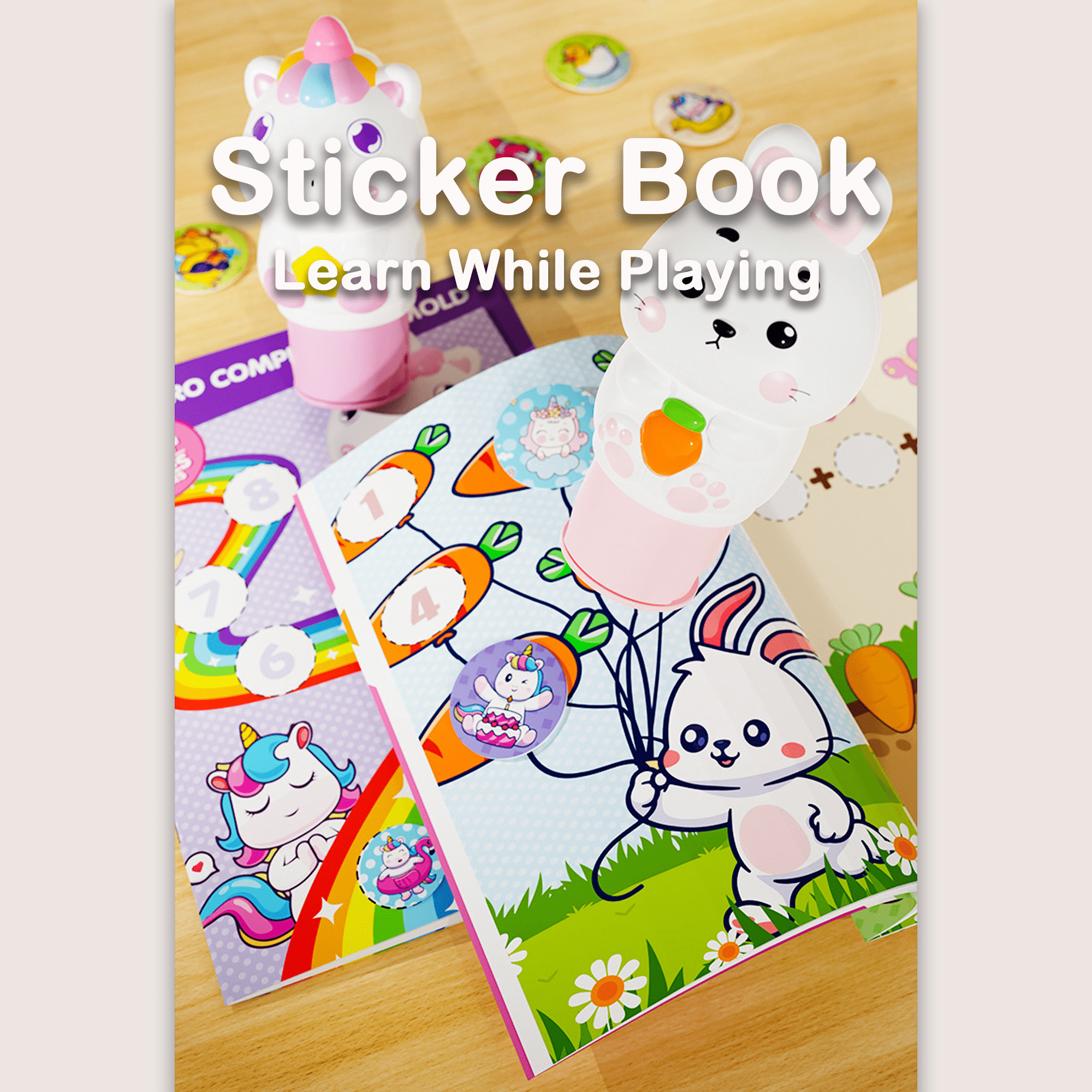 Waterproof Traceless Kids Magic Stamp Cartoon Seal Stickers Stiker ...