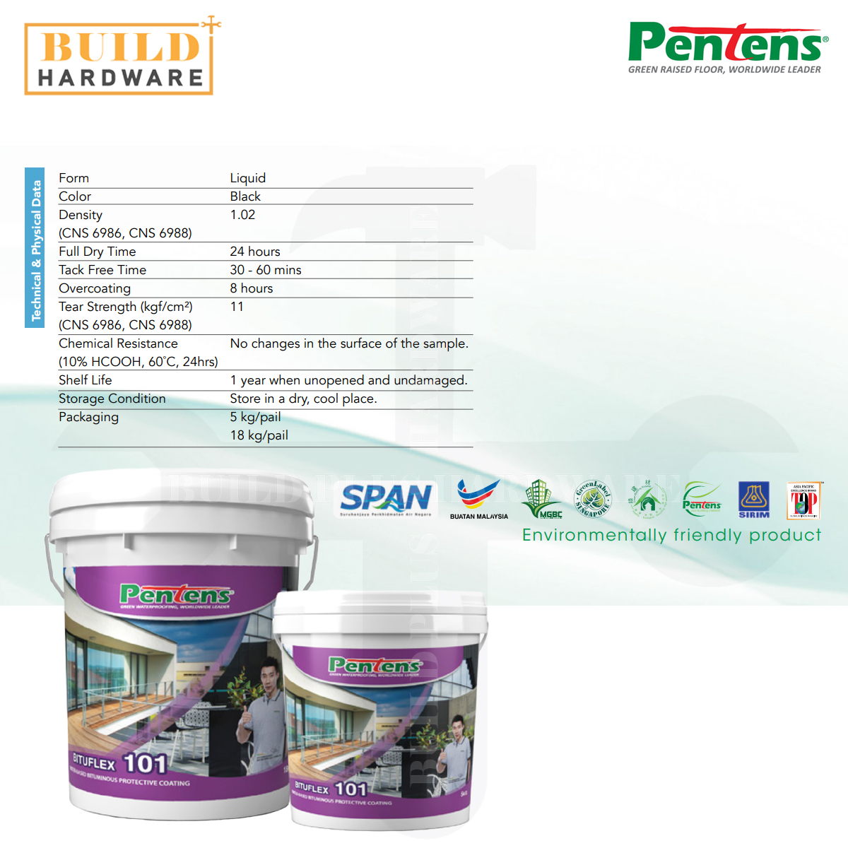 PENTENS 5kg BITUFLEX 101 Water-Based Bituminous Protective Coating ...