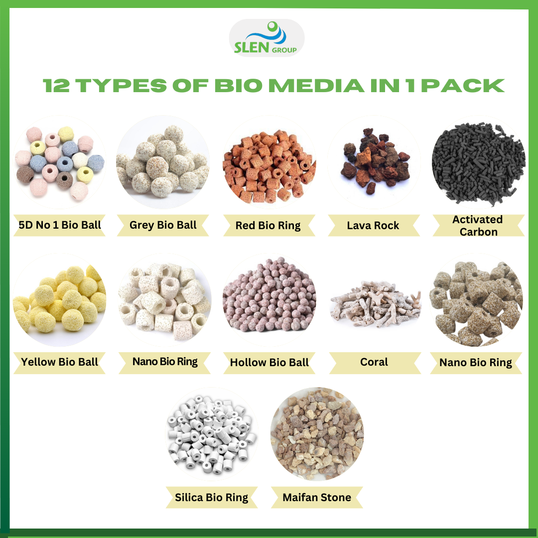 SLEN 15 In 1 Aquarium Fish Tank Biochemical Filter Media Bio Home ...