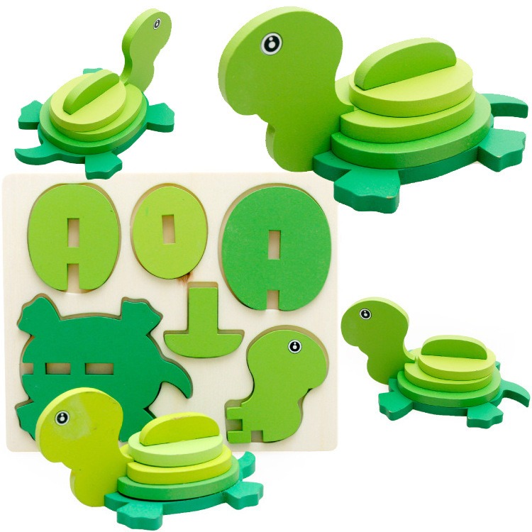 Animal 3D Puzzle Kids Adult Wooden Art Craft Puzzle Building Block ...