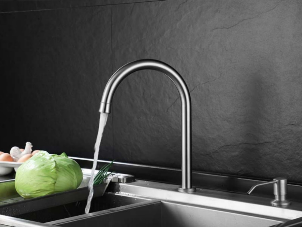 Touch Open SUS304 Kitchen Tap SUS304 Wall Tap Soft Touch Satin ...