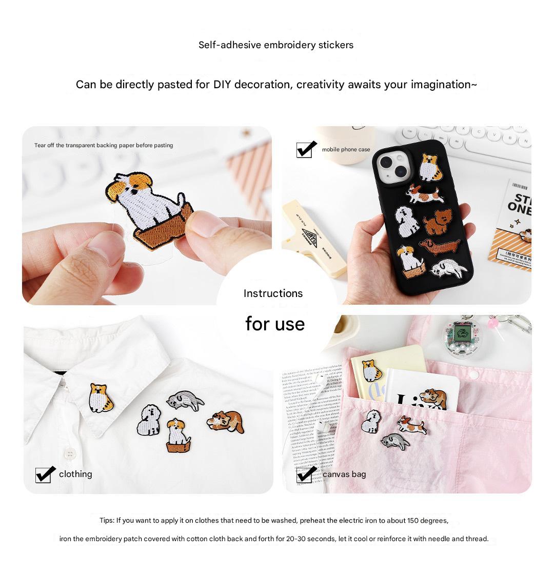 *GC DEALS* IFM Cute Kitten Puppy Embroidery Cloth Stitch Patch Sticker ...