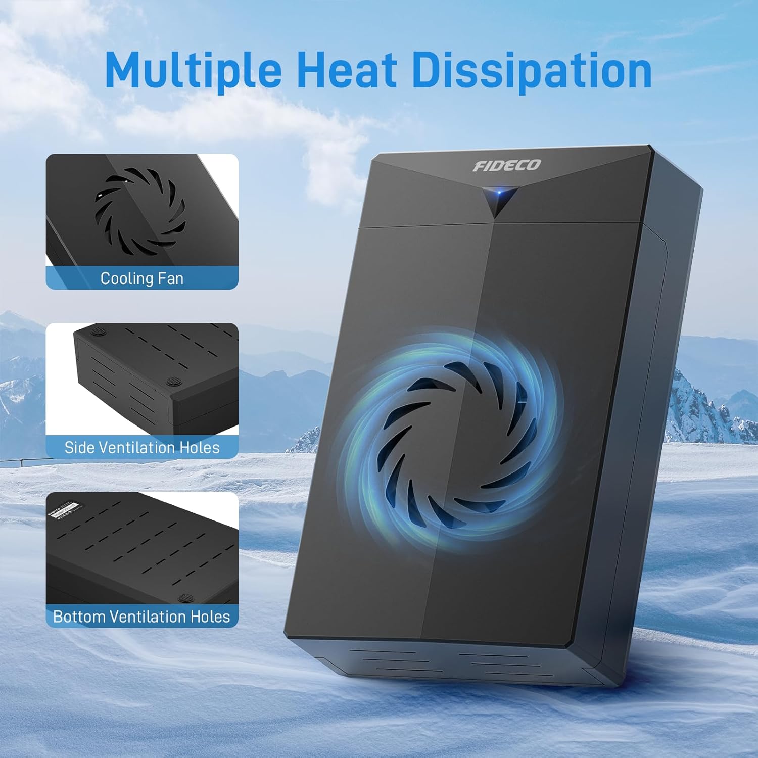 FIDECO P3U-U3 External Hard Disk Enclosure With Cooling Fan for 3.5
