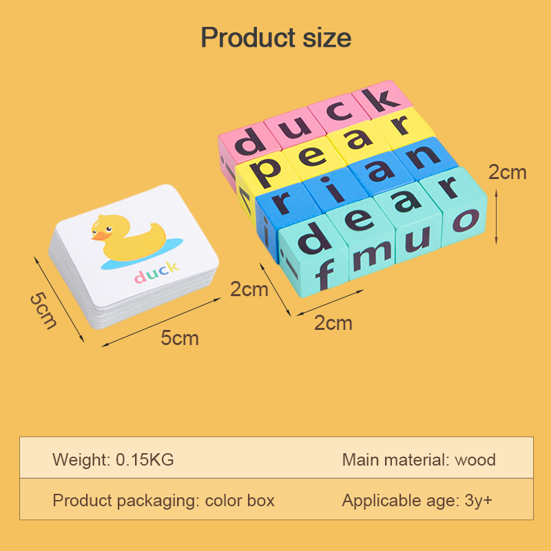 2025 New Letter Spelling Block Flash Cards Game Fun Word Spelling Early ...