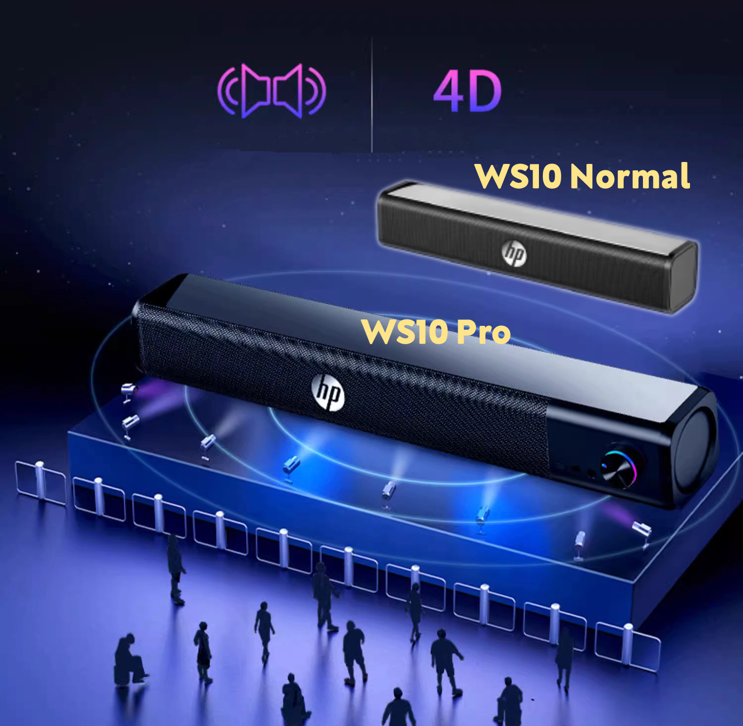 HP 4D Soundbar Full Range Multimedia Speaker Computer Laptop TV Phone ...
