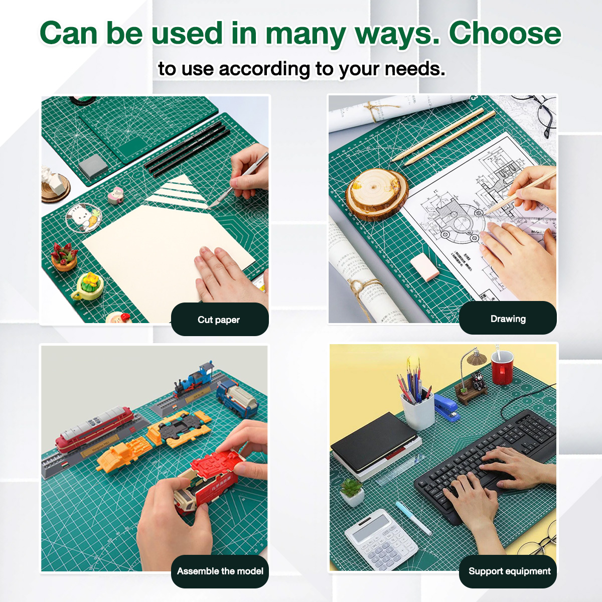 A2/A3/A4 PVC Cutting Mat DIY Grid Patchwork Cut Pad Large Self Healing ...