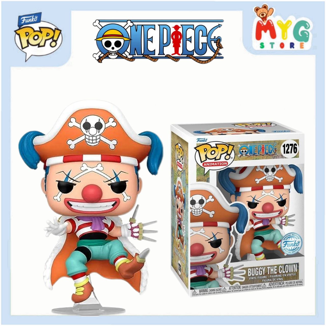 Original Funko Pop ! Animation One Piece 1276 Buggy The Clown [ Limited ...