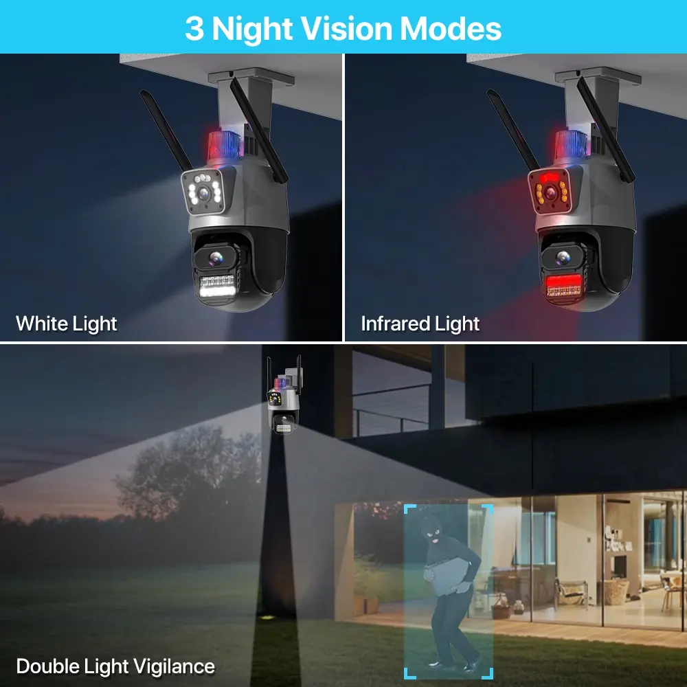 V380 Pro SC08 Dual Lens 6MP CCTV Wireless Outdoor Waterproof WiFi/4G ...