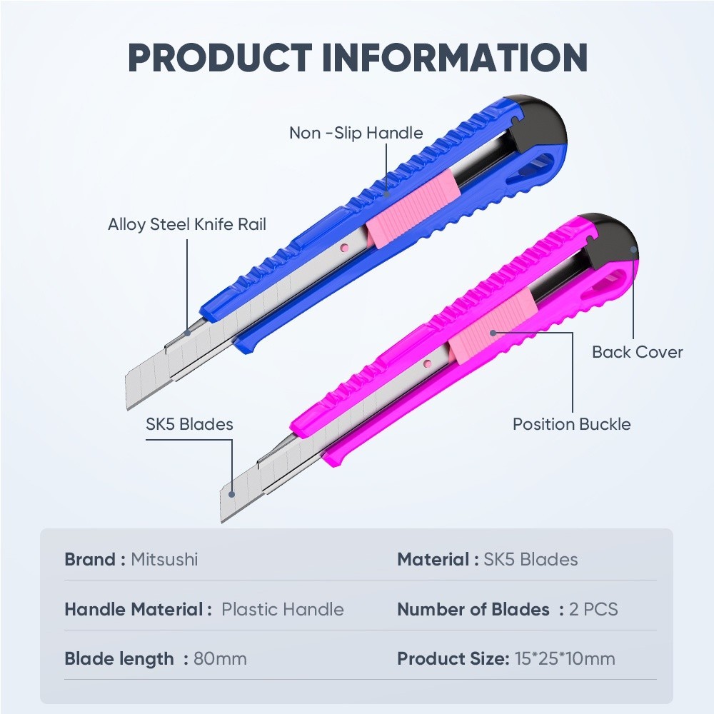 Mitsushi Utility Cutter Knives Set Paper Cutter Pen Knife Blade Self ...