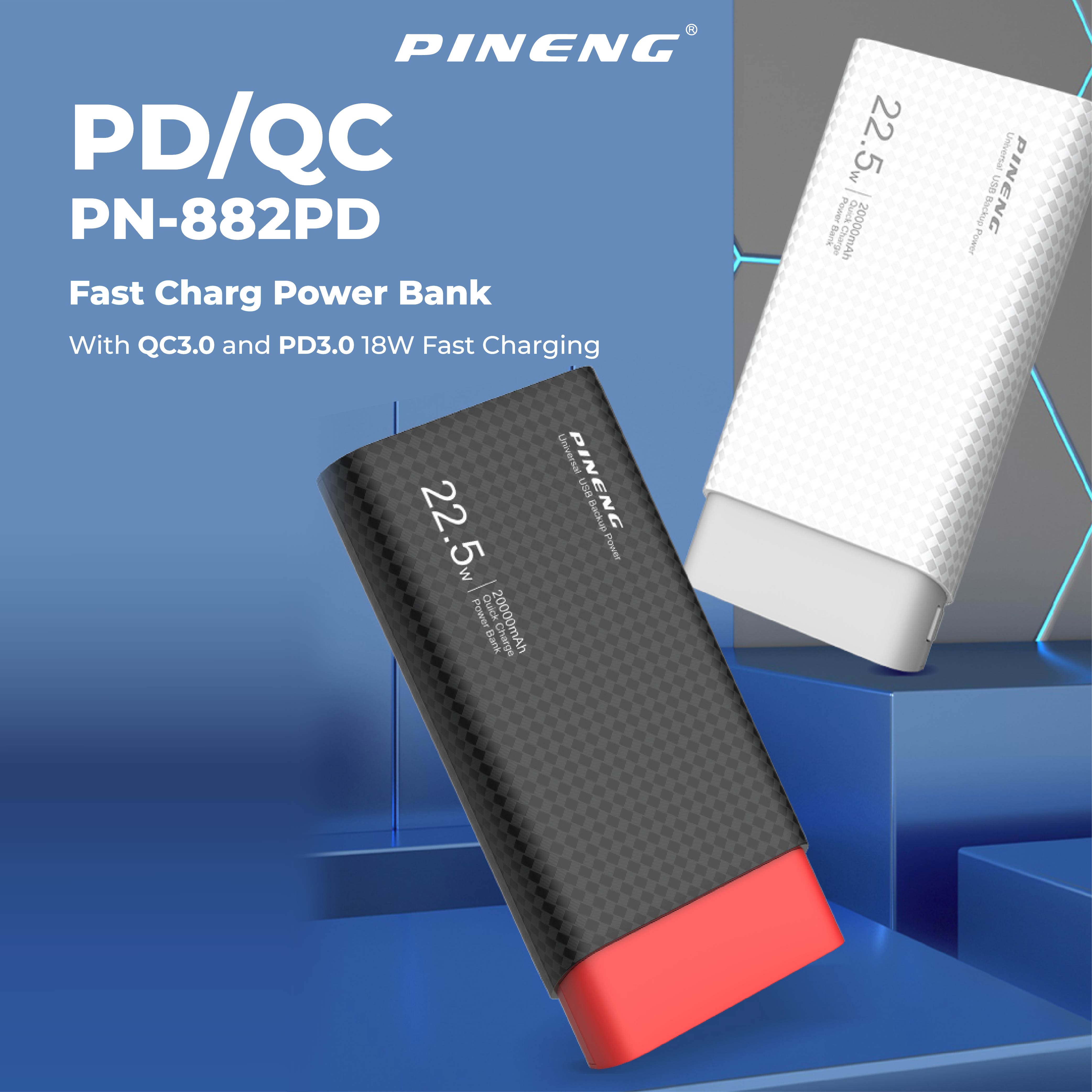 Pineng PN-882PD 18W PD3.0+QC3.0 20000mAh Fast Charge Power Bank ...