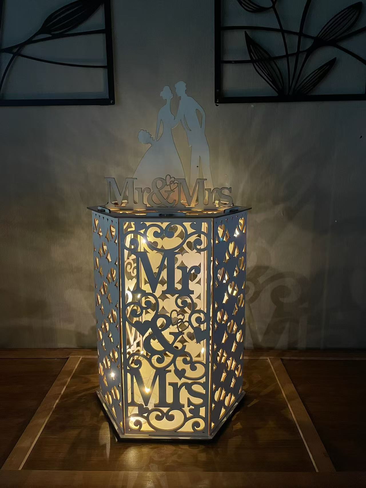 DIY LED Wooden Ornament Table Decoration Decor Reception Table Viral ...