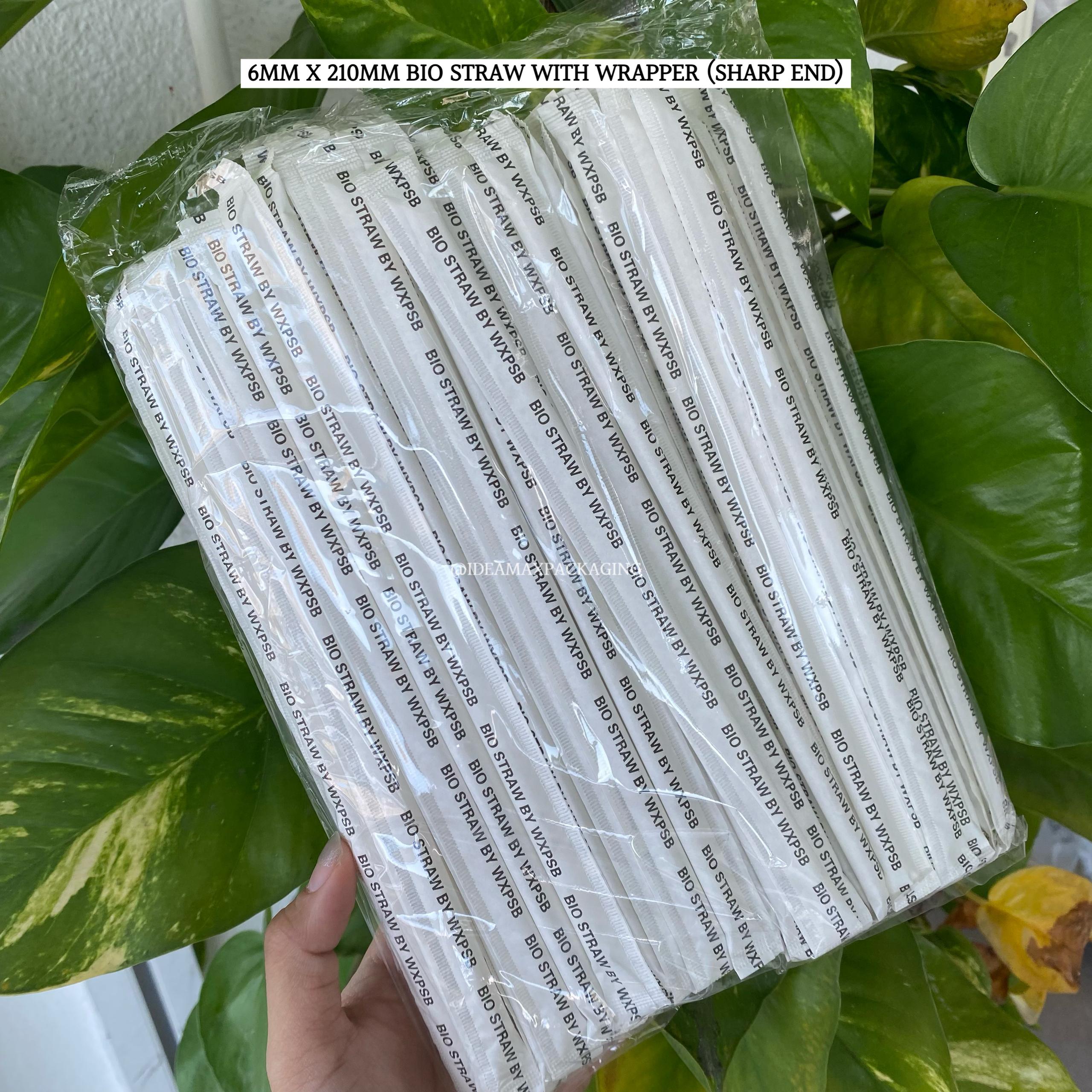 12mm x 210mm Bio Straw with wrapper (Sharp End) -50pcs | Shopee Malaysia