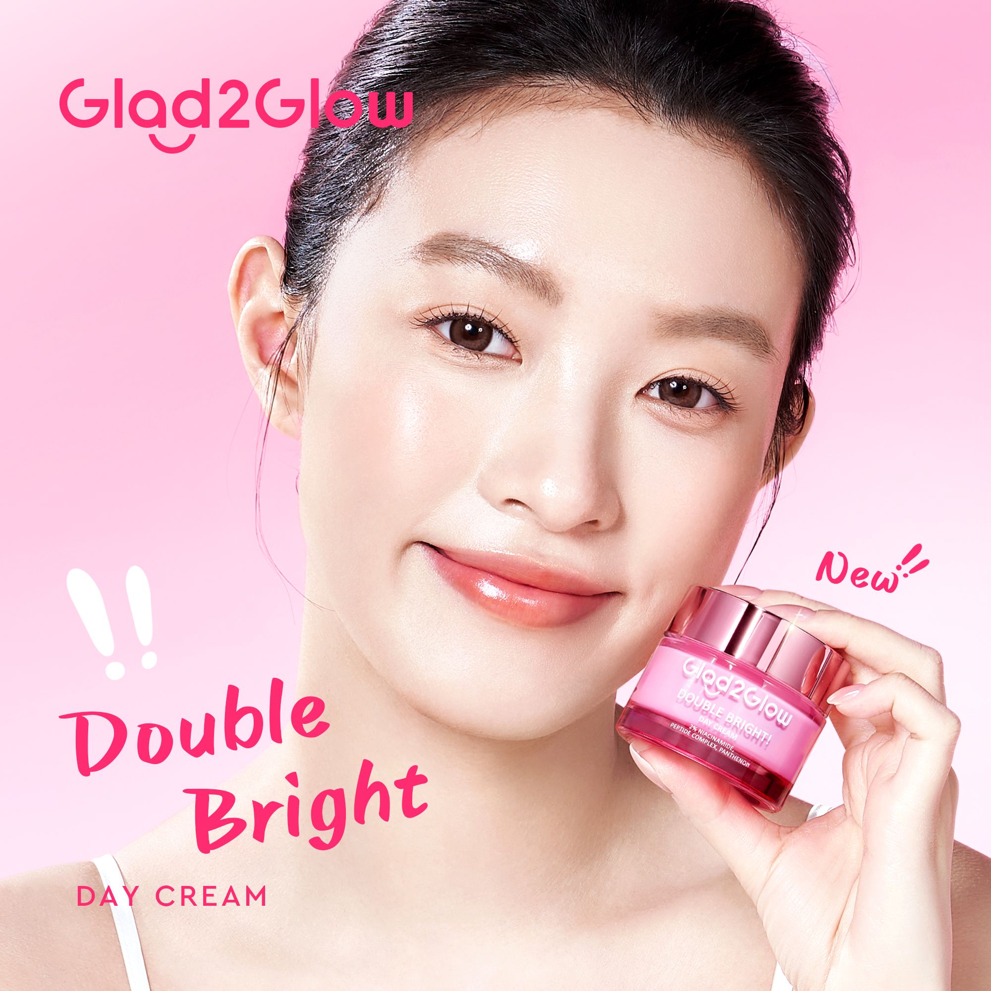 Glad2Glow Double Bright Day Cream Facial Moisturizer Tone Up