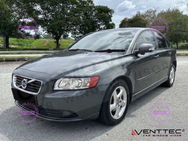 4-Pack Dark Smoke Rain Guards For Volvo S40 Sedan 2005-2012 - In-Channel Visors