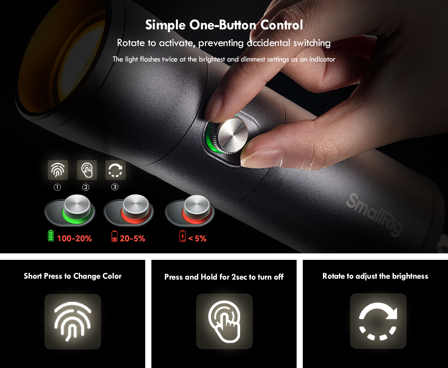 SmallRig RF 10C RGB LED Photography Flashlight Portable Focusable ...