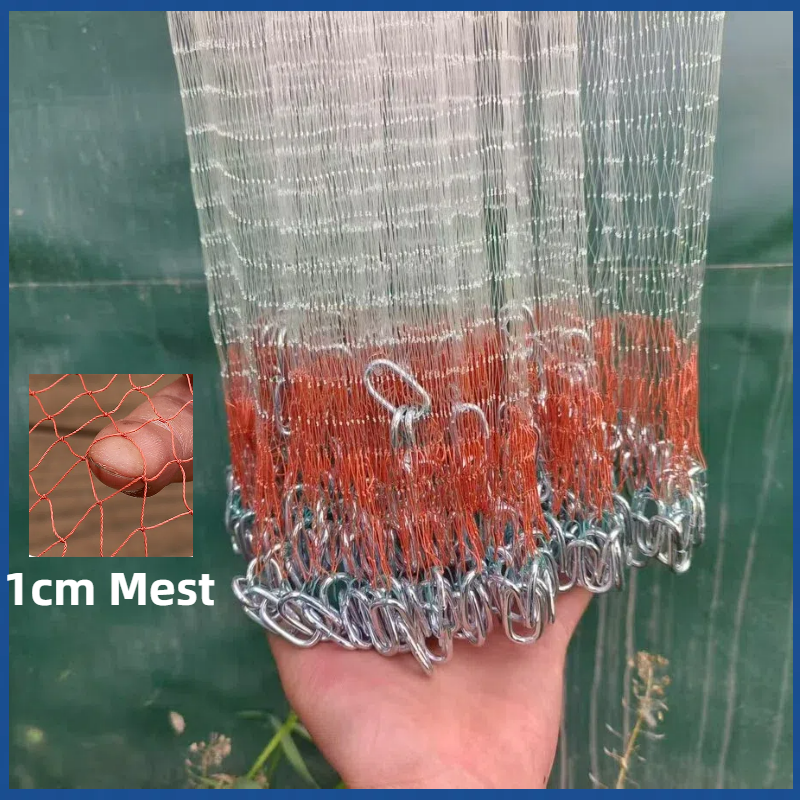 Jaring Ikan 1cm mesh Chain Fishing Net Bubu Ikan BuBu Payung Nylon Jala ...