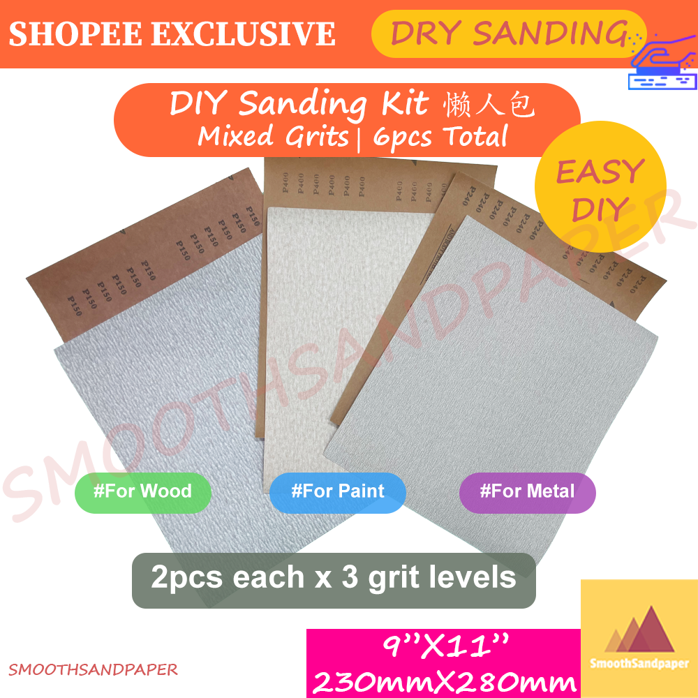 Sandpaper Sheets DIY Starter Kit 懒人包 | Mixed Grit 80–600 | For Wood ...