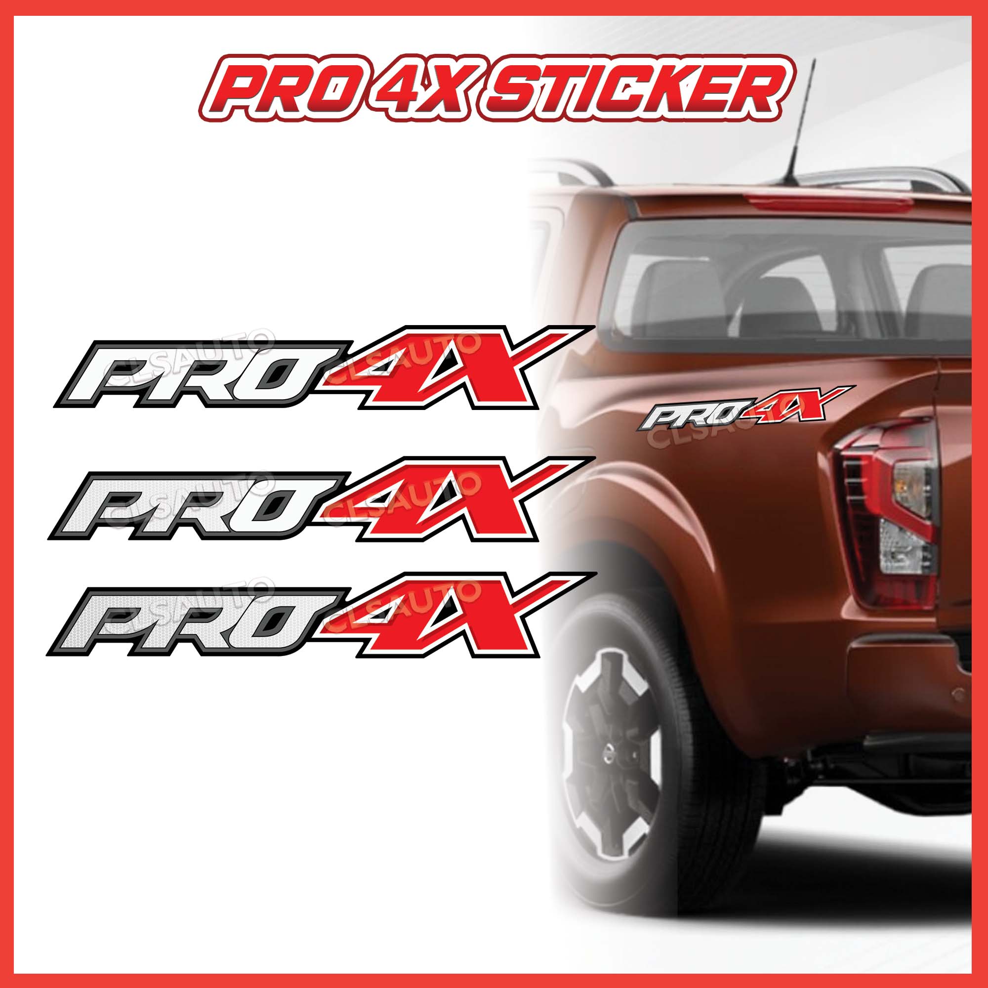 PRO4X Sticker Car Navara Decal Nissan Hilux Ranger Fortuner Offroad 4x4 ...