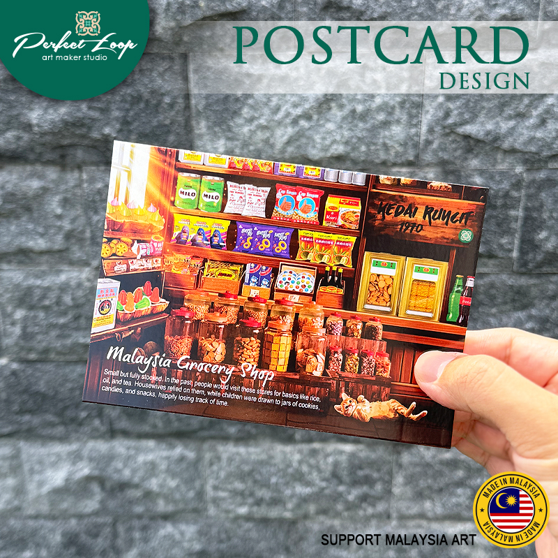 Postcard Design Malaysia Vintage Grocery Shop 1970 BUY 10 FREE 1 ...