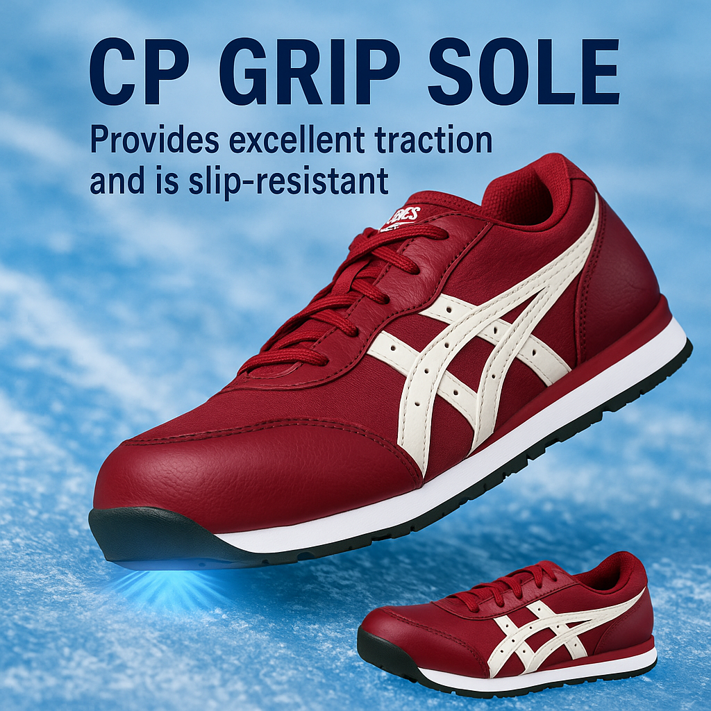 ASICS Working Men's Safety Shoes Winjob CP201 with Slip-Resistant Sole ...