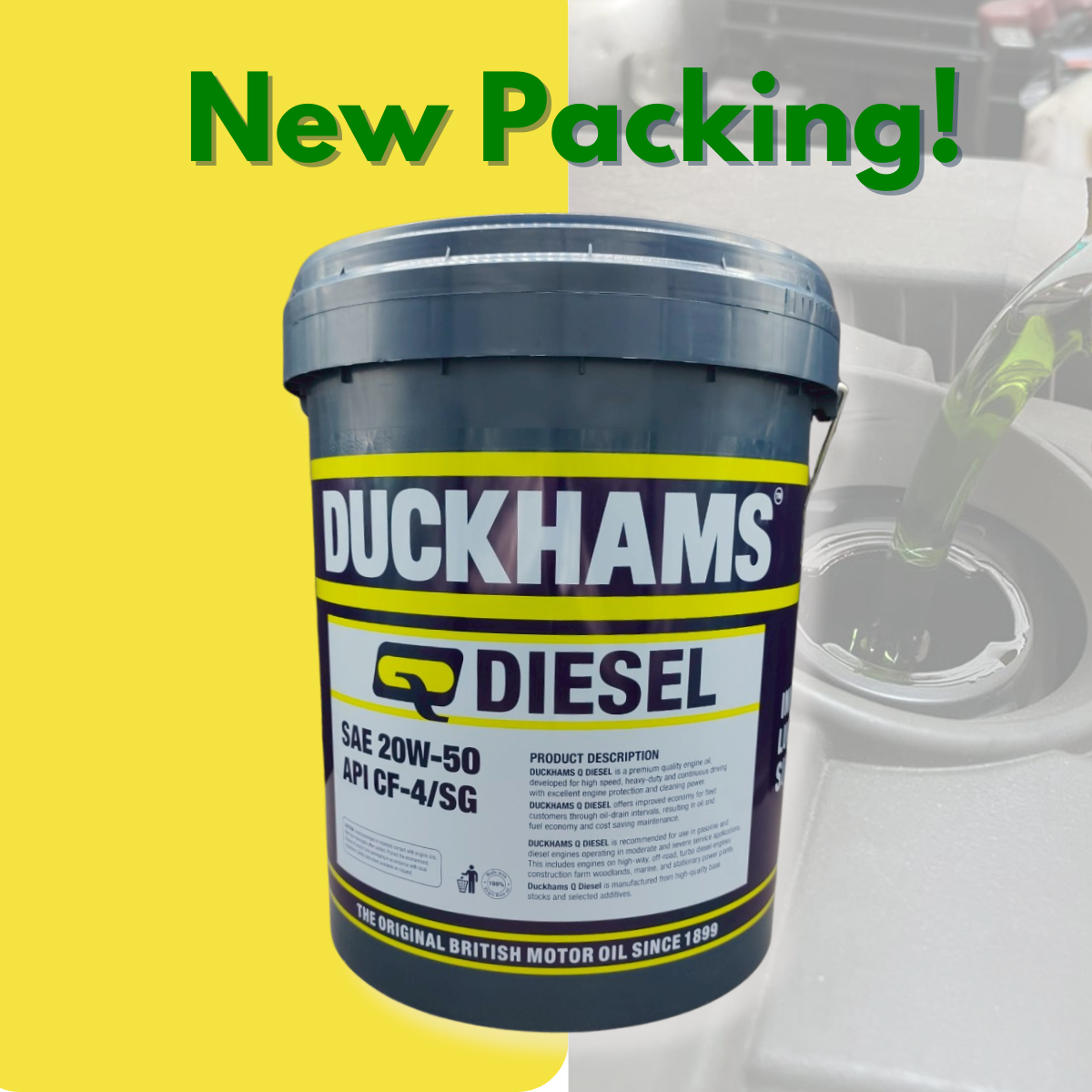 Duckhams Q Diesel 20W50 CF4/SG (18 liters) - Heavy Duty Engine Oil 20W ...
