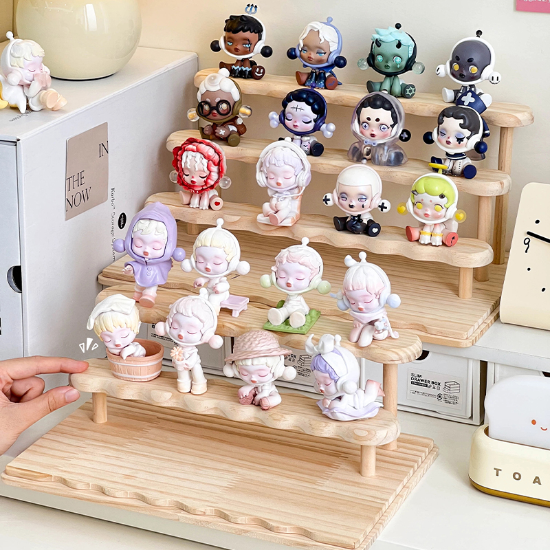 Wooden Stand for Figures Pop Mart Display Riser Stand Organizer Shelf ...