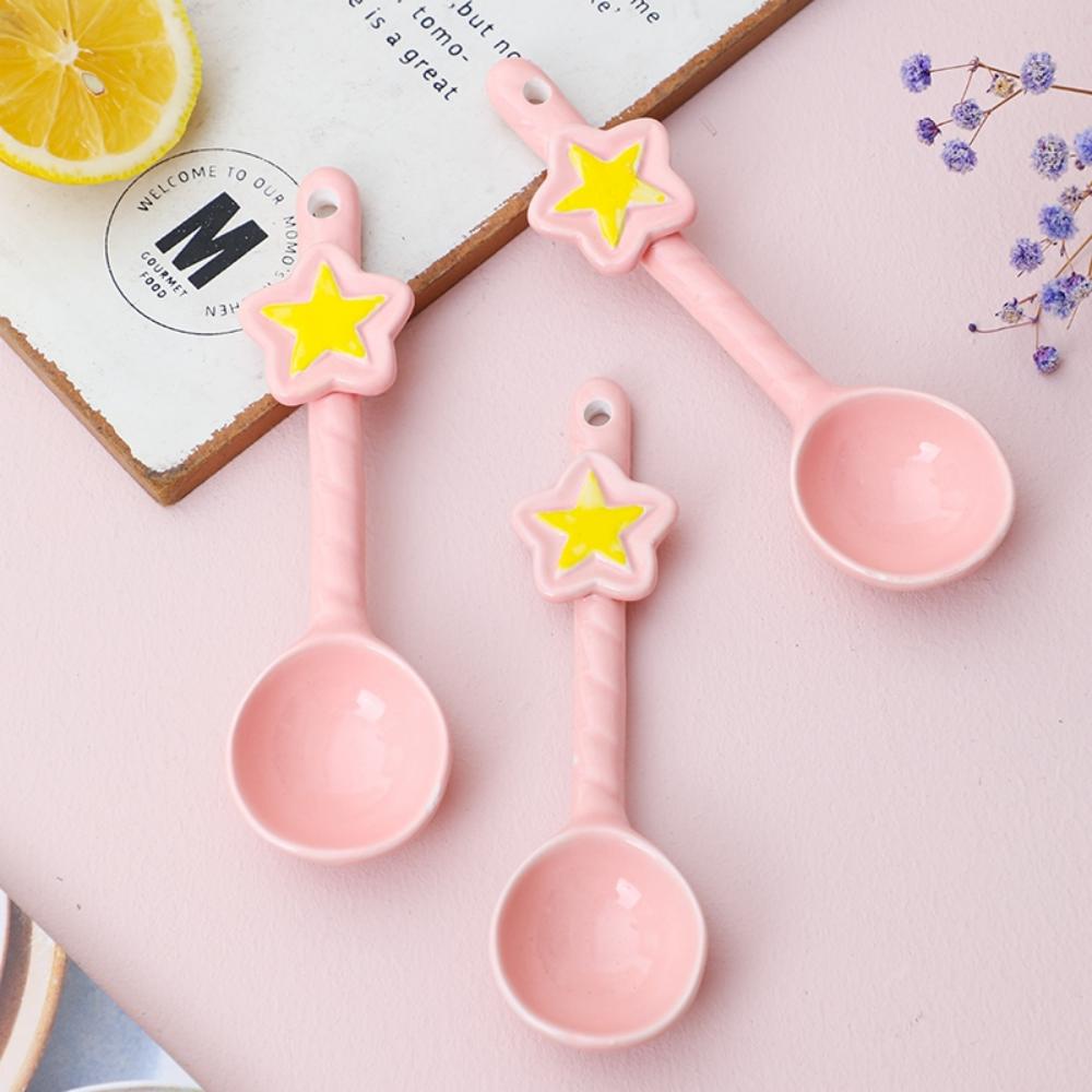 QOMO Ceramic Spoon Pink Ceramic Spoon and Fork Ceramic Chopstics For ...