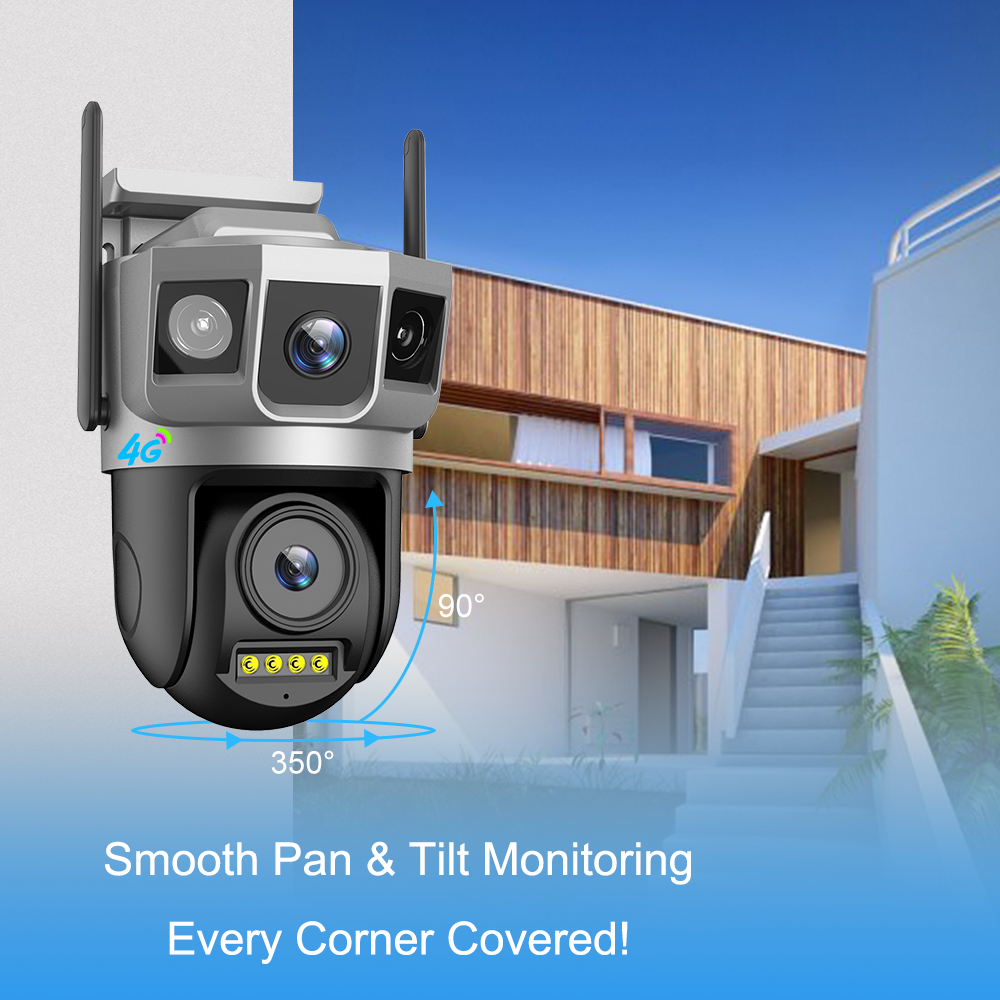 V380 Pro 4G Sim card Three Screen SC23 Outdoor Waterproof Wifi 360 Cctv ...