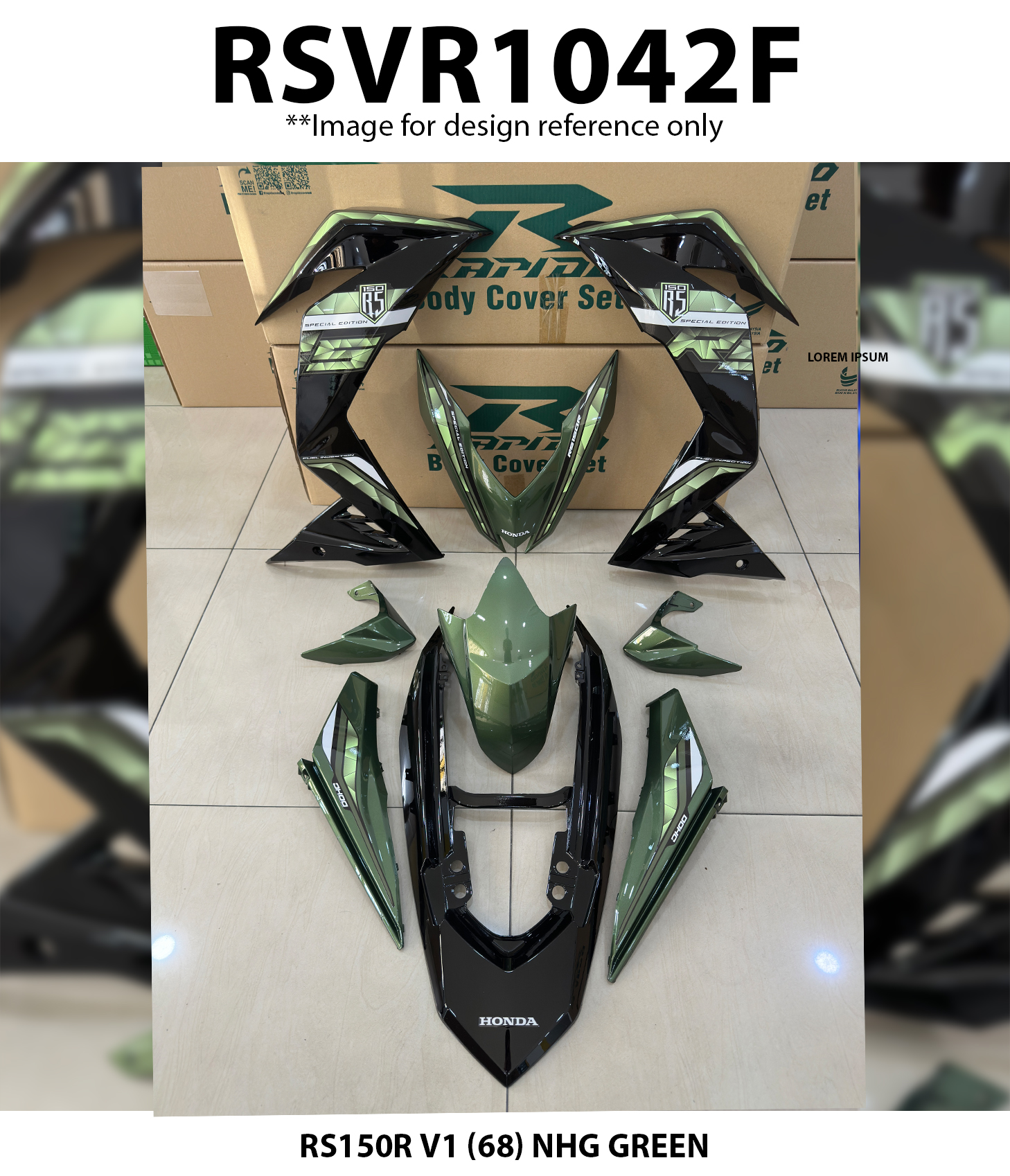 HONDA Rs-150r Rs150r V1 V2 V3 (68) Red Blue Dunhill Cover Set Sticker ...
