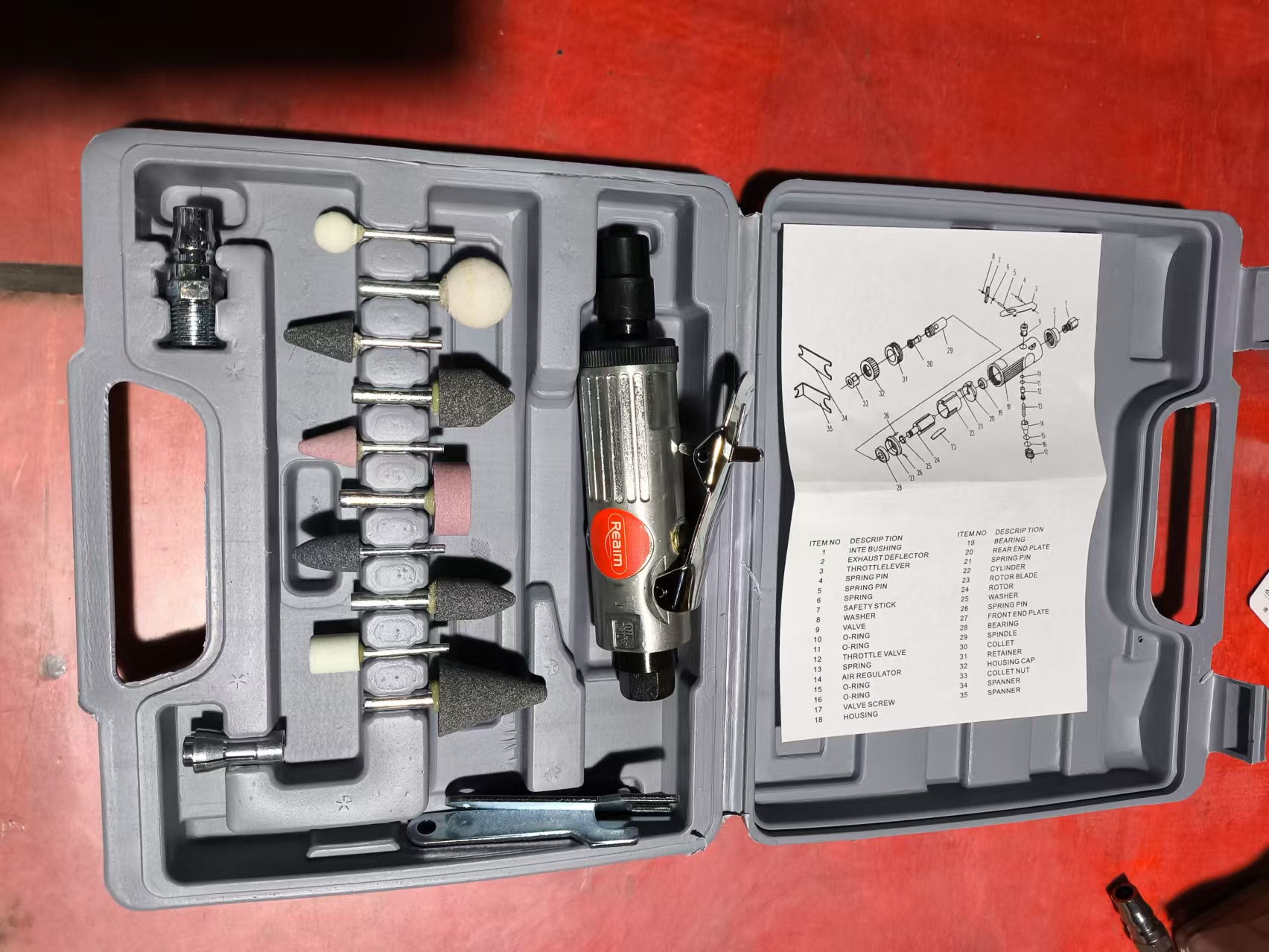REAIM 1/4 Air Compressor Die Grinder Rotary Tool Kit Pneumatic Grinding ...