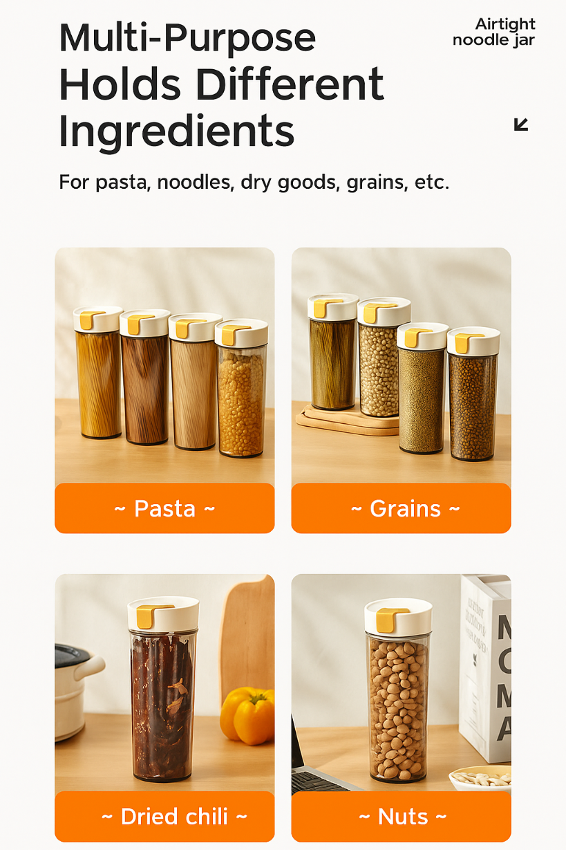 [HY] Airtight Pasta Storage Container Cereal Dry Food Storage Box ...