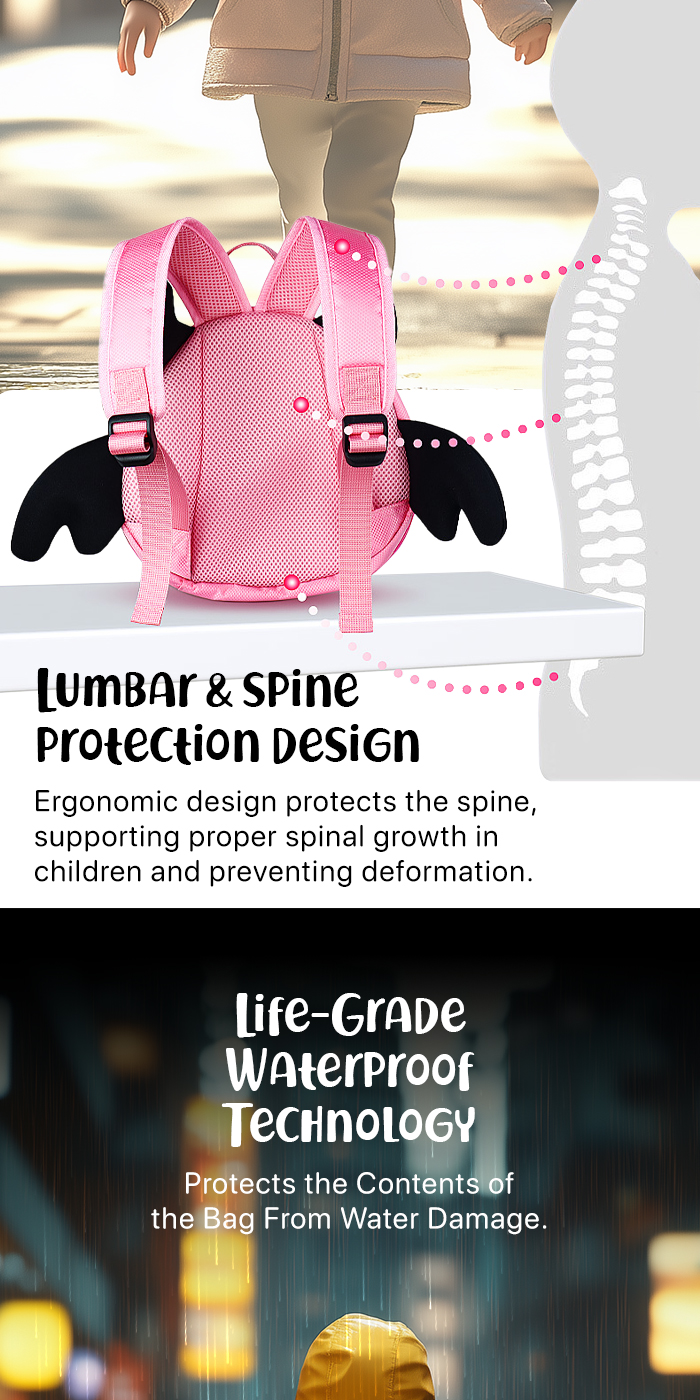 LOY PINK Little Devil Children Backpack With Customize LED Pixel Art ...