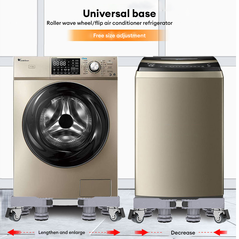 Adjustable Stainless Steel Washing Machine Stand & Dryer Roller Base ...