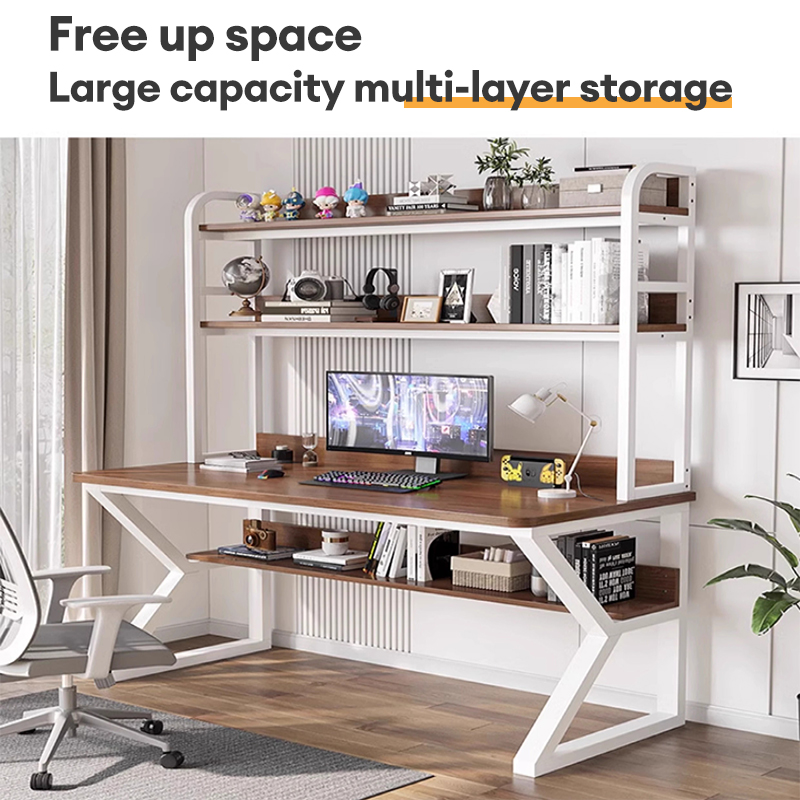 Computer Table With Book Shelf Writing Study Desk Living Room Furniture ...